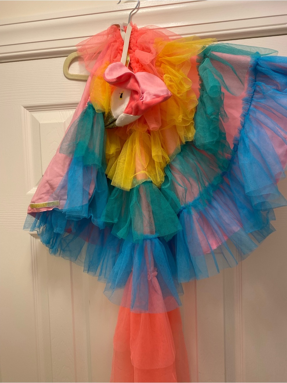 Rainbow Multi-Layer Tulle Skirt with Hooded Animal Accent